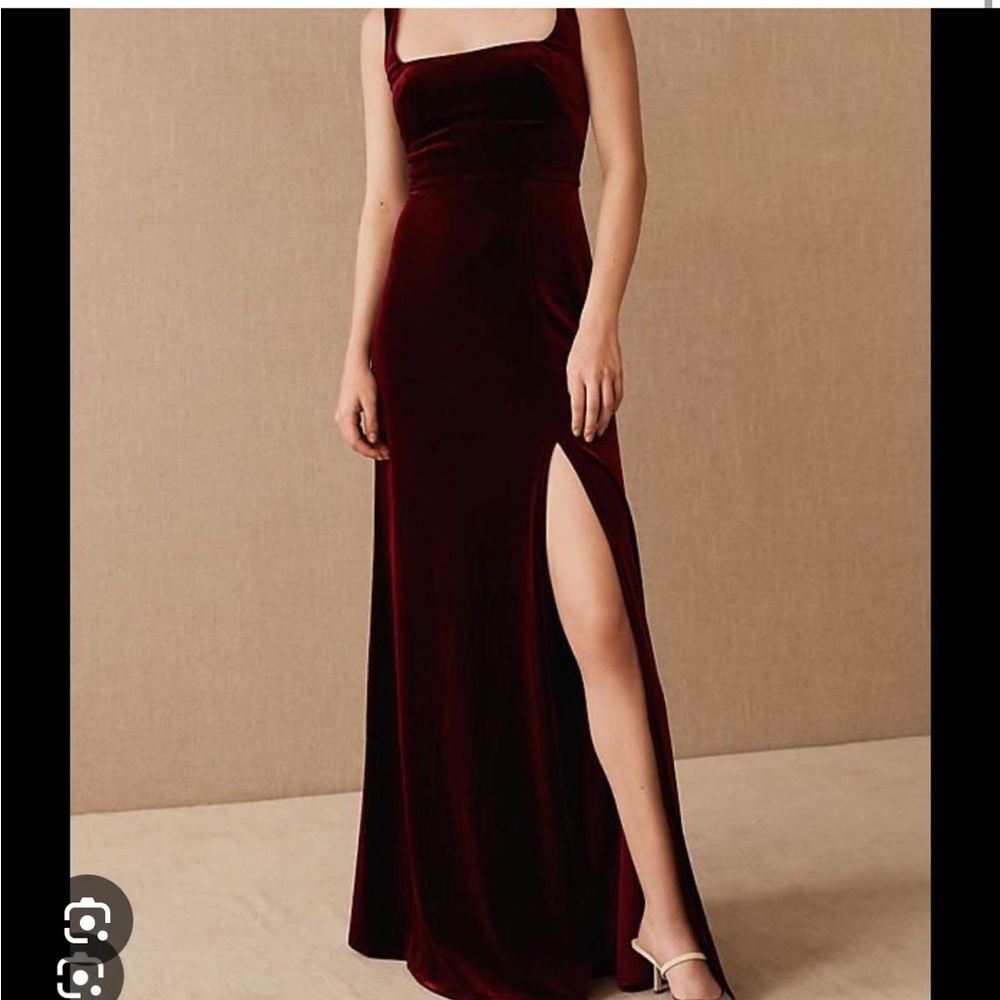 Jenny Yoo Mara Stretch Velvet Maxi Dress